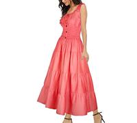 OSTOO Maxi Abito Lungo da Donna Estivo Boho con Stampa Floreale a più Livelli, Casual, fluente, Mandarino., XX-Large