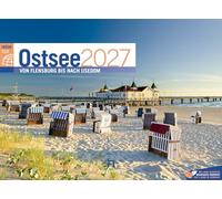 Ostsee ReiseLust Kalender 2027 | von Flensburg bis nach Usedom | Stimmungsvoller Küsten-Kalender im Querformat (45x33 cm) | Deutsche Küste, Meer
