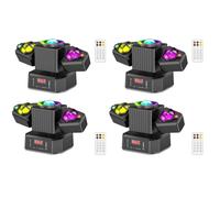 Osusuent Teste Mobili Luci Palcoscenico da 65W,Faretto LED RGBW 4 in 1 Spot Beam con Telecomando DMX512,Mini Moving Head Festa Luce Stroboscopica per Festa Discoteca DJ Bar Matrimoni,4 Pack
