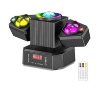 Osusuent Teste Mobili Luci Palcoscenico da 65W,Faretto LED RGBW 4 in 1 Spot Beam con Telecomando DMX512,Mini Moving Head Festa Luce Stroboscopica per Festa Discoteca DJ Bar Matrimoni,1 Pack