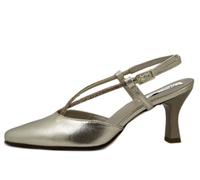 OSVALDO PERICOLI Decolleté Sling Back in Pelle Oro e Strass, Tacco Medio 7 cm, P61G3