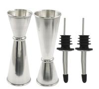 OSVJE 2 misurini da 56,7 g e 28,3 g in acciaio inox | Acciaio inossidabile, ideale per cocktail e barman, uso domestico e professionale, 2 ugelli per olio