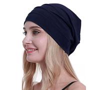 Osvyo - Berretto in cotone da donna per chemio in caso di cancro e perdita di capelli, imballaggio sigillato, Blu marino, Taglia unica