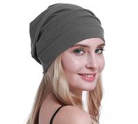 osvyo - Cappelli in cotone per chemioterapia, morbidi, per donne con perdita di capelli, confezione sigillata, Grigio scuro, Taglia unica