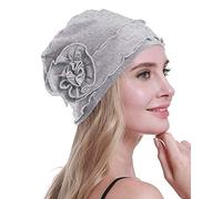 osvyo Chemo Headwear - Turbante da donna, per cancro, perdita di capelli, confezione sigillata, COTONE GRIGIO CHIARO, Taglia unica