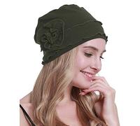 osvyo Chemo Headwear - Turbante da donna, per cancro, perdita di capelli, confezione sigillata, COTONE VERDE ARMY, Taglia unica