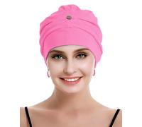 osvyo Copricapo da donna in cotone chemo con cancro e perdita di capelli, cappello in cotone, copricapo leggero, confezione sigillata, FUSCIA PINK, Taglia unica
