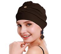 osvyo Copricapo da donna in cotone chemo con cancro e perdita di capelli, cappello in cotone, copricapo leggero, confezione sigillata, caffè, Taglia unica