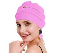 osvyo Copricapo da donna in cotone chemo con cancro e perdita di capelli, cappello in cotone, copricapo leggero, confezione sigillata, rosa fluo, Taglia unica