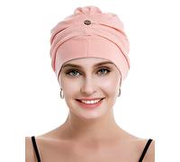 osvyo Copricapo da donna in cotone chemo con cancro e perdita di capelli, cappello in cotone, copricapo leggero, confezione sigillata, Rosa chiaro., Taglia unica