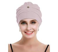 osvyo Copricapo da donna in cotone chemo con cancro e perdita di capelli, cappello in cotone, copricapo leggero, confezione sigillata, Rosa pallido, Taglia unica