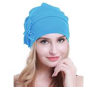 osvyo Copricapo da donna in cotone per chemioterapia, per pazienti oncologiche con problemi di caduta dei capelli, Cotone Celeste, Taglia unica