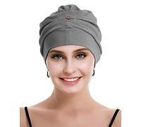 osvyo - Copricapo da donna in cotone per donne malate di cancro, in chemioterapia, con perdita di capelli, leggero, confezione sigillata, grigio scuro, Taglia unica
