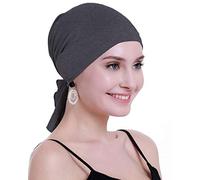 osvyo Copricapo in bambù per chemioterapia, da donna, per perdita di capelli, turbante da infilare, confezione sigillata, BAMBOO GRIGIO FLECKING SCURO, Taglia unica