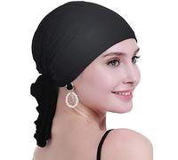 osvyo Copricapo in bambù per chemioterapia, da donna, per perdita di capelli, turbante da infilare, confezione sigillata, BAMBOO BLACK1, Taglia unica