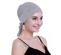 osvyo Copricapo in bambù per chemioterapia, da donna, per perdita di capelli, turbante da infilare, confezione sigillata, BAMBOO GRIGIO FLECKING CHIARO, Taglia unica