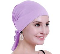 osvyo Copricapo in bambù per chemioterapia, da donna, per perdita di capelli, turbante da infilare, confezione sigillata, BAMBOO VIOLA CHIARO, Taglia unica