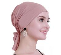 osvyo Copricapo in bambù per chemioterapia, da donna, per perdita di capelli, turbante da infilare, confezione sigillata, BAMBOO LIGHT ALBICOT BLUSH, Taglia unica