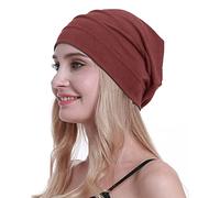 osvyo Copricapo in cotone da chemioterapia, per donne affette da cancro, perdita di capelli, morbido, in confezione sigillata, rosso ruggine., Taglia unica