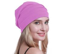 osvyo Copricapo in cotone per chemioterapia, per donne affette da cancro, perdita di capelli, morbido, in confezione sigillata, rosa fluo, Taglia unica