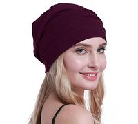 osvyo Cotone Chemo Cappelli Soft Caps Cancro Copricapo per le donne perdita di capelli sigillati imballaggio, Vino, Taglia unica