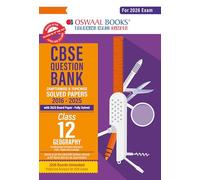 Oswaal CBSE Question Bank Chapterwise and Topicwise SOLVED PAPERS Class 12 Geography For Exam 2025-26