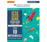 Oswaal ICSE Question Bank Chapterwise & Topicwise Solved Papers Class 10 Math For 2026 Exam