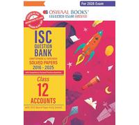 Oswaal ISC Question Bank Chapterwise & Topicwise Solved Papers Class 12 Accounts For 2026 Exam