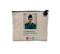 Oswald Cobblepot Pinguino Rete Social Drague - Astuccio per trucco in tela effetto lino, 15 x 10 cm, Osald Cobblepot, 15 x 10 cm, Astuccio per il trucco