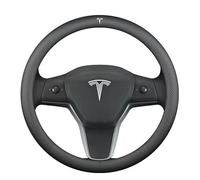 OSWINT Coprivolante in Pelle per Tesla Model 3 2020-2023, Copertura Volante Auto, Accessori Interni