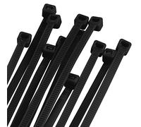 OSXCAUES 100 pz 3,6 mm x 200 mm Set di fascette per cavi autobloccanti Nylon Flangia in plastica anti-UV Resistenza alla trazione fino a 18 kg Cavi organizer neri