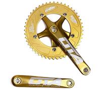 OTA - Guarnitura singola velocità 48T 170 mm, 130 BCD, con copertura di protezione per bici a velocità singola, bici da strada, cambio fisso, Fixie, Dahon (oro)