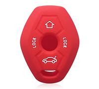 Otai Cover per Chiave Auto in Silicone Caso Compatibile con bmw X3 X5 3 5 7 Serie E38 E46 E83 Accessori per Chiavi Auto (Rosso)