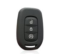 Otai Custodia per Chiavi in Silicone per Auto Coperchio per Renault Clio Kangoo Master Twingo Megane Kadjar Dacia Logan Duster 2018-2021 (3 Pulsanti, Nero)