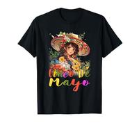 Otaku Messicano Anime Ragazza Cinco De Mayo Messicano Fiesta Kawaii Maglietta