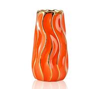 OTARTU Vaso in ceramica, vaso bianco per decorazione domestica, vaso decorativo per fiori, vasi in ceramica a righe verticali per decorazione della casa, camera da letto, ufficio, soggiorno, bagno,