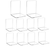 Otauoaea Fermalibri per Mensole Trasparente in Acrilico, Set di Fermalibri, Fermalibri Realizzati in 10 Fermalibri Trasparenti in Acrilico. Adatto per Scuola, Casa, Ufficio, Biblioteca(10PCS)
