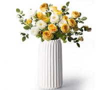 Otauoaea Vasi in Ceramica, Vaso Decorativo da Interno Moderni Vaso Bianco, Vasi Deco Minimalista Boho Stile Decor per soggiorno, matrimonio, cena, tavolo, Ufficio Camera da letto