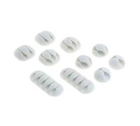 OTB - Set di 10 clip per cavi, colore: Bianco