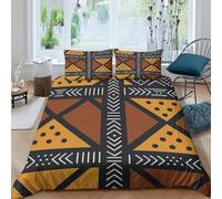 OTBSDNKZZ African patternsSet Di Copripiumino morbida 3 Pezzi stampa di 3D cerniera nascosta Geometric tribal design copripiumino incluso federe aiosa for bambini adulti ragazzi Double（200x200cm）