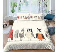 OTBSDNKZZ Cartoon BirdsSet Di Copripiumino morbida microfibra 3 pezzi motivo 3D con cerniera Illustrated Animal copripiumino con federe soffice ultra morbido for coppie King（220x240cm）