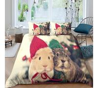 OTBSDNKZZ Christmas petsSet Di Copripiumino morbida 3 Pezzi stampa 3D con cerniera Cute holiday style copripiumino incluso federe aiosa for bambini adulti ragazzi Super king（260x220cm）