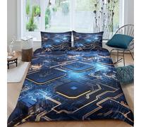 OTBSDNKZZ circuit boardcopripiumino morbida microfibra 3 Pezzi stampa 3D con cerniera tech futuristic design Set Di Copripiumino incluso federe aiosa morbida for adolescenti Double（200x200cm）