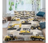 OTBSDNKZZ Construction Machinerycopripiumino morbida microfibra 3 pezzi motivo 3D con cerniera Yellow Heavy Set Di Copripiumino con federe soffice morbida for adolescenti Super king（260x220cm）