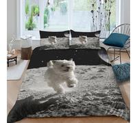 OTBSDNKZZ cute dog runningSet Di Copripiumino ultra microfibra 3 Pezzi stampa 3D con cerniera space adventure style copripiumino con federe traspirante ultra morbido for ragazze Super king（260x220cm）