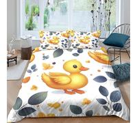 OTBSDNKZZ Cute ducklingscopripiumino ultra microfibra 3 Pezzi stampa 3D con cerniera Cartoon baby birds style Set Di Copripiumino incluso federe per cuscini aiosa for adulti Super king（260x220cm）
