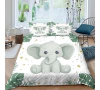 OTBSDNKZZ cute elephant babySet Di Copripiumino morbida 3 Pezzi stampa di 3D cerniera nascosta cartoon jungle theme copripiumino incluso federe aiosa for bambini adulti ragazzi Super king（260x220cm）
