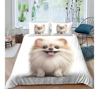 OTBSDNKZZ Cute fluffy puppycopripiumino morbida microfibra 3 pezzi motivo 3D con cerniera Cartoon pet image Set Di Copripiumino incluso federe aiosa morbida for ragazzi Double（200x200cm）