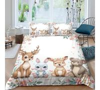 OTBSDNKZZ Cute ForestSet Di Copripiumino ultra microfibra 3 Pezzi stampa 3D con cerniera Cartoon Baby copripiumino con federe soffice ultra morbido for ragazze King（220x240cm）