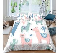 OTBSDNKZZ cute llamasSet Di Copripiumino ultra Set di 3 Pezzi stampa di 3D cerniera nascosta vector seamless pattern copripiumino con federe soffice for bambini adulti ragazzi Super king（260x220cm）